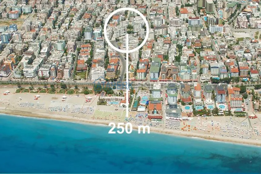 Mieszkanie 1+1 umeblowane 250 metrów od morza - centrum Alanyi, plaża Kleopatry 4 