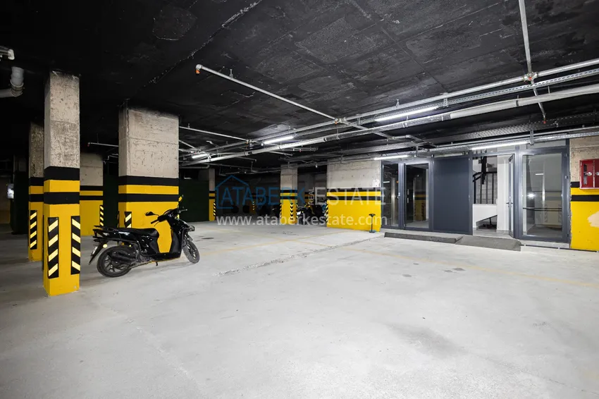 Apartament 1+1 z widokiem na twierdzę Kale — centrum Alanyi, nowy kompleks 11 