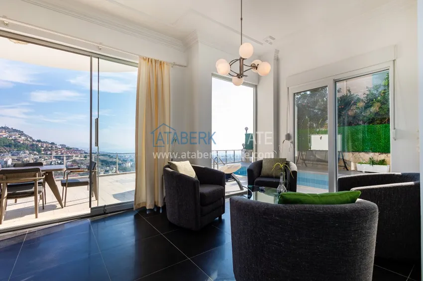 Kupuj  3+1 panoramiczna prywatna willa z meblami i basenem w Tepe, Alanya - odpowiednia na zezwolenie na pobyt 9 