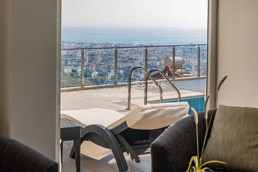 Kupuj  3+1 panoramiczna prywatna willa z meblami i basenem w Tepe, Alanya - odpowiednia na zezwolenie na pobyt 11 