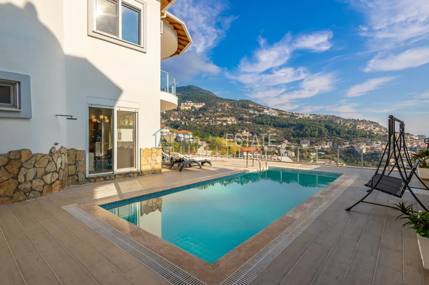3+1 panoramiczna prywatna willa z meblami i basenem w Tepe, Alanya - odpowiednia na zezwolenie na pobyt 6 