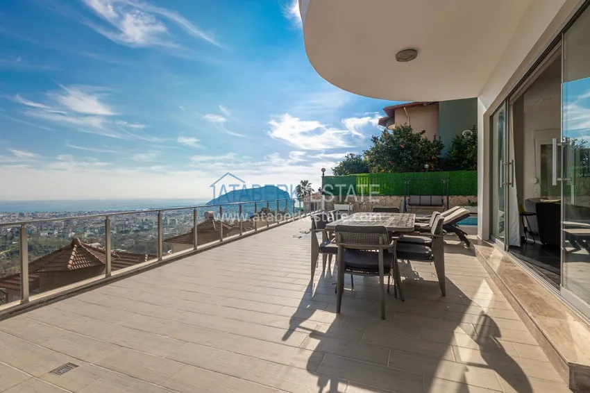 3+1 panoramiczna prywatna willa z meblami i basenem w Tepe, Alanya - odpowiednia na zezwolenie na pobyt 7 