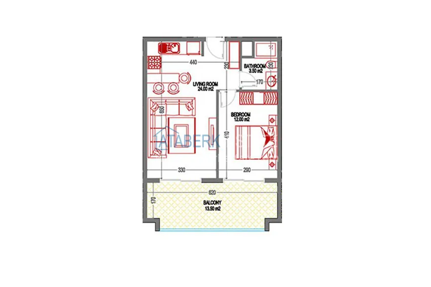 Kupuj taniej Umeblowany apartament 1+1 z ciepłą podłogą i przeszklonym balkonem — Mahmutlar, Alanya 2 