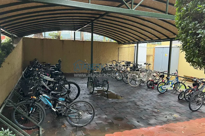 Umeblowane mieszkanie 2+1 w prestiżowym kompleksie - centrum Alanyi, pierwsza linia brzegowa 15 