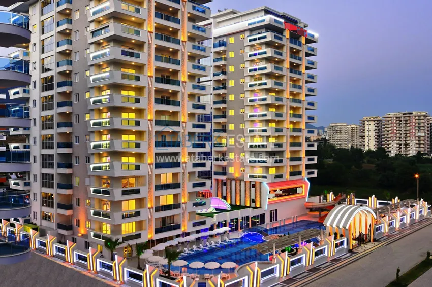 Apartament 1+1 z meblami i widokiem na morze w luksusowym kompleksie — Alanya, dzielnica Mahmutlar  3 