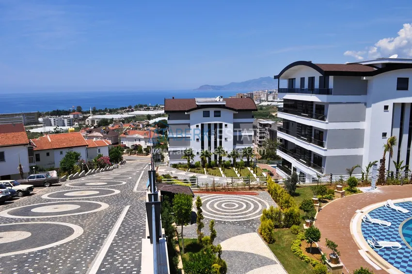 Duplex z dostępem do ogrodu, meble w kompleksie premium — dzielnica Kargicak, Alanya 14 