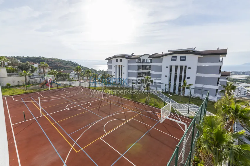 Duplex z dostępem do ogrodu, meble w kompleksie premium — dzielnica Kargicak, Alanya 21 