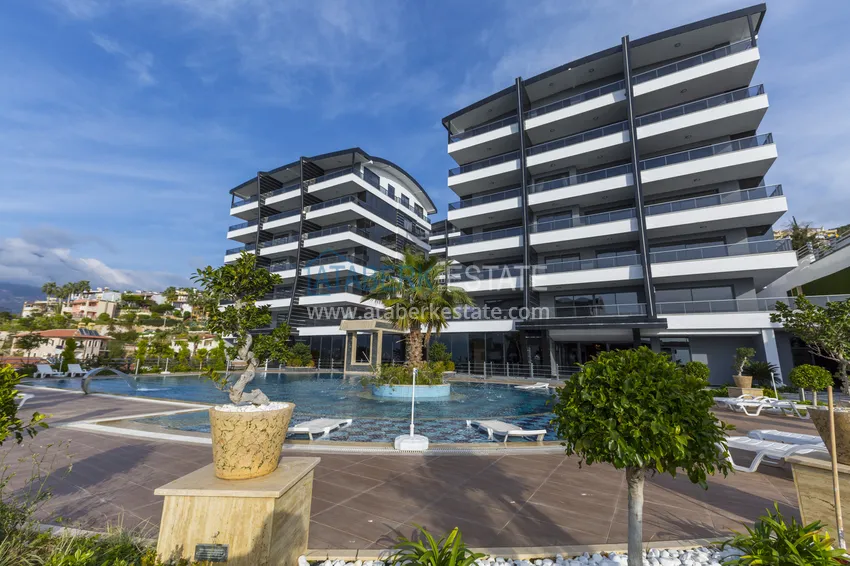 Duplex z dostępem do ogrodu, meble w kompleksie premium — dzielnica Kargicak, Alanya 6 