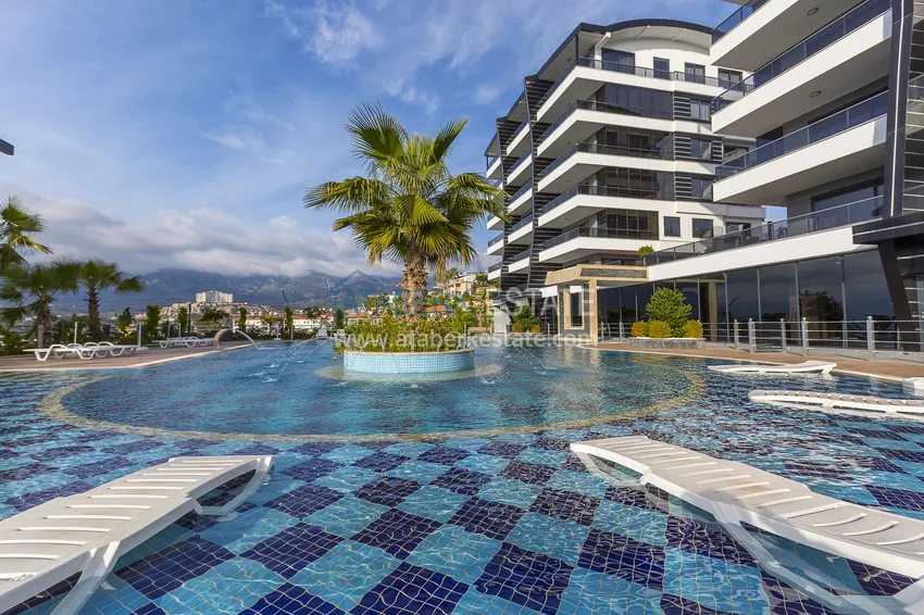Duplex z dostępem do ogrodu, meble w kompleksie premium — dzielnica Kargicak, Alanya 8 