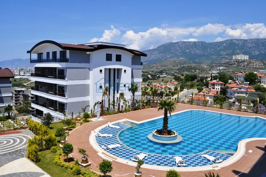 Duplex z dostępem do ogrodu, meble w kompleksie premium — dzielnica Kargicak, Alanya 12 