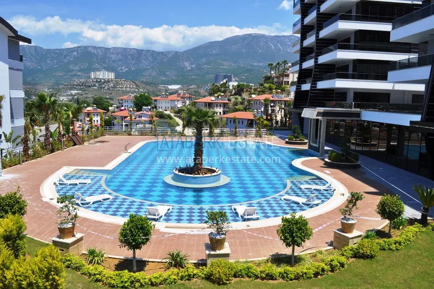 Duplex z dostępem do ogrodu, meble w kompleksie premium — dzielnica Kargicak, Alanya 13 