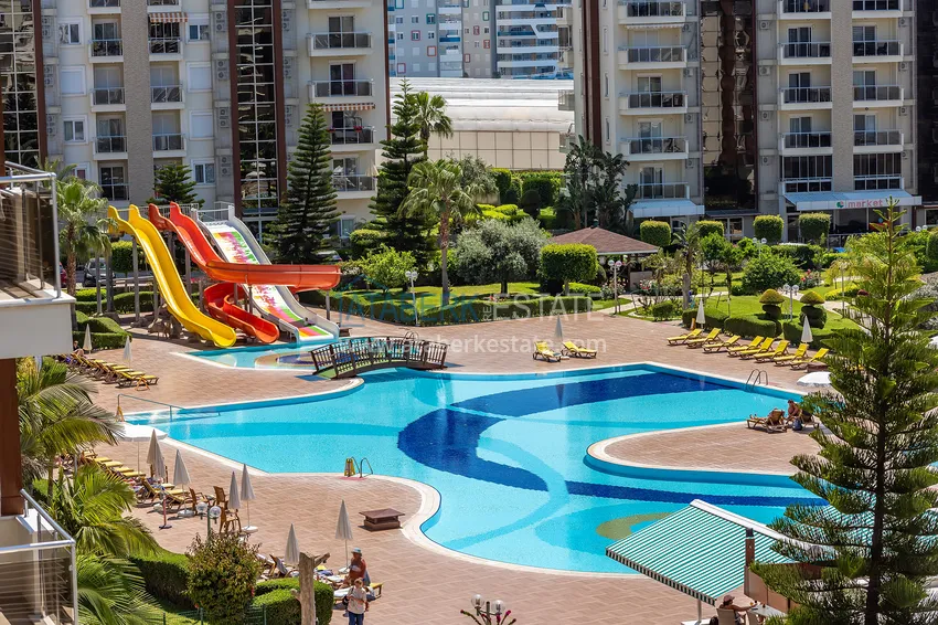 Długoterminowy wynajem apartamentu 2+1 z widokiem na basen — Alanya, Avsallar A9 3 
