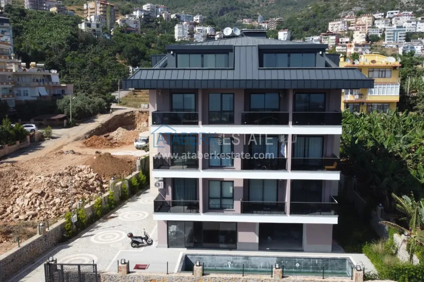 Panoramiczny dwupoziomowy penthouse w kompleksie butikowym - centrum Alanyi, plaża Kleopatra 4 