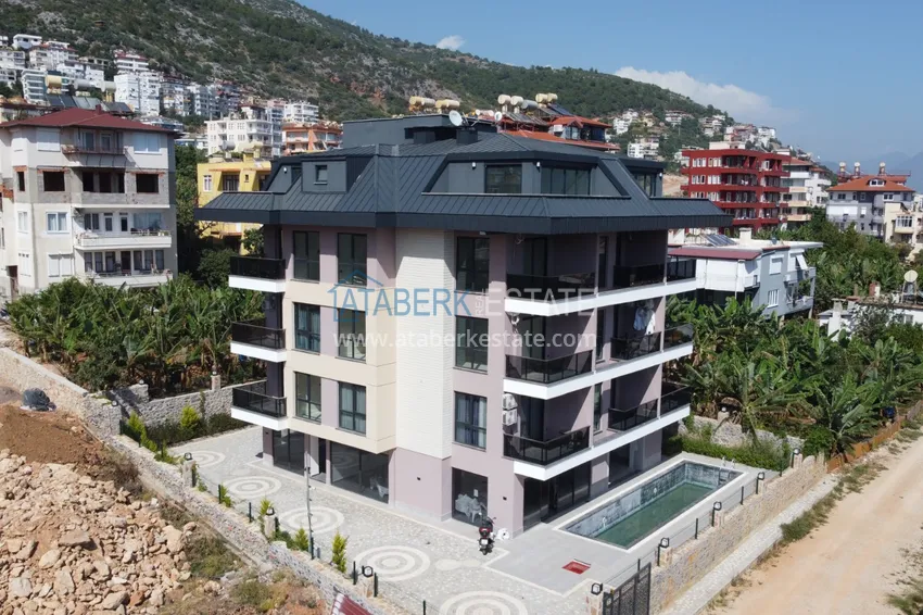 Panoramiczny dwupoziomowy penthouse w kompleksie butikowym - centrum Alanyi, plaża Kleopatra 5 