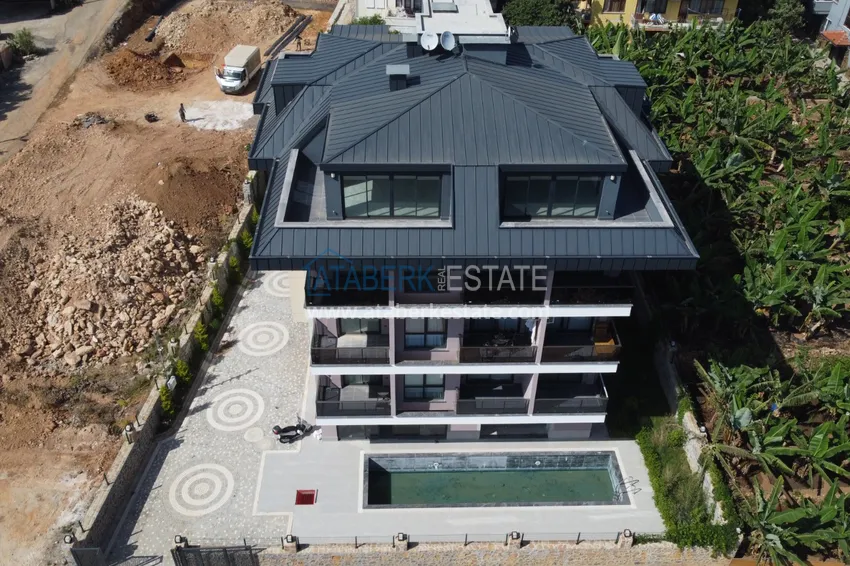 Panoramiczny dwupoziomowy penthouse w kompleksie butikowym - centrum Alanyi, plaża Kleopatra 6 