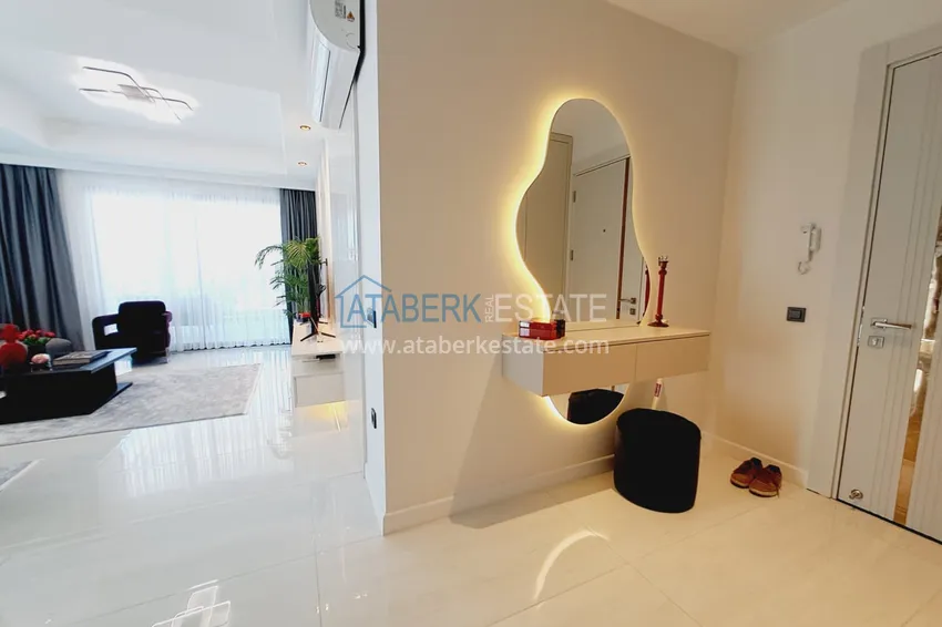 Kupuj  Umeblowane mieszkanie 2+1 XL z pralnią w luksusowym kompleksie — Alanya, Turkler. Nadaje się do zezwolenia na pobyt 1 
