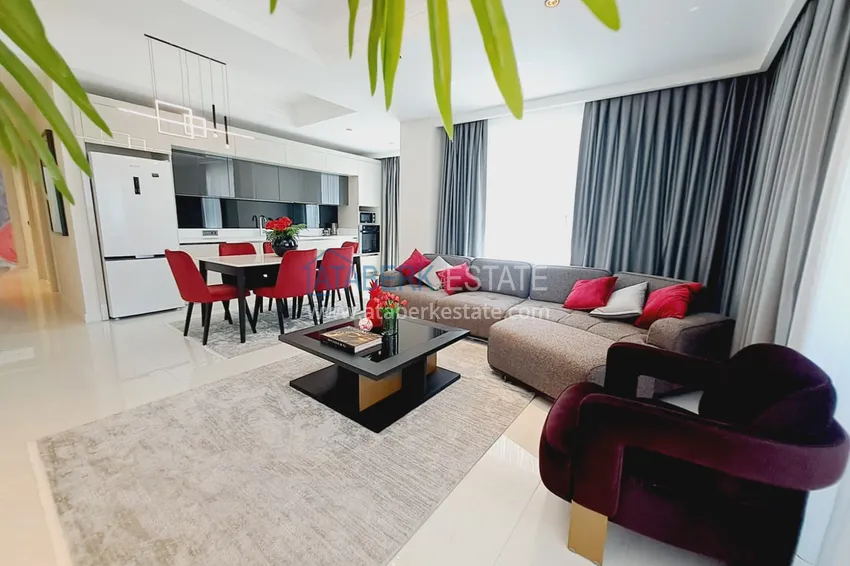 Kupuj  Umeblowane mieszkanie 2+1 XL z pralnią w luksusowym kompleksie — Alanya, Turkler. Nadaje się do zezwolenia na pobyt 3 