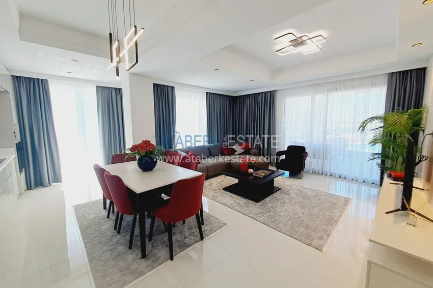 Kupuj  Umeblowane mieszkanie 2+1 XL z pralnią w luksusowym kompleksie — Alanya, Turkler. Nadaje się do zezwolenia na pobyt 5 