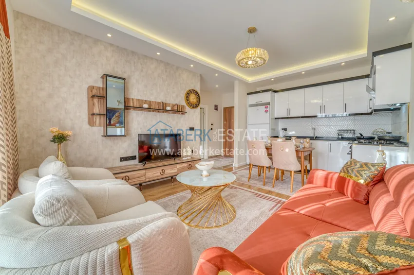 Kupuj  Umeblowany apartament 1+1 z widokiem na morze w Kestel, Alanya  10 