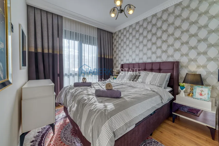 Kupuj  Umeblowany apartament 1+1 z widokiem na morze w Kestel, Alanya  11 