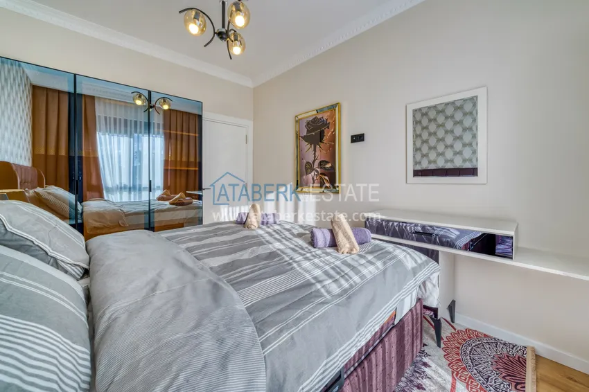 Kupuj  Umeblowany apartament 1+1 z widokiem na morze w Kestel, Alanya  13 