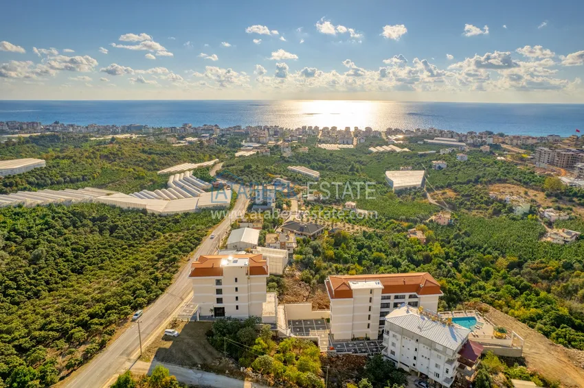 Umeblowany apartament 1+1 z widokiem na morze w Kestel, Alanya  13 