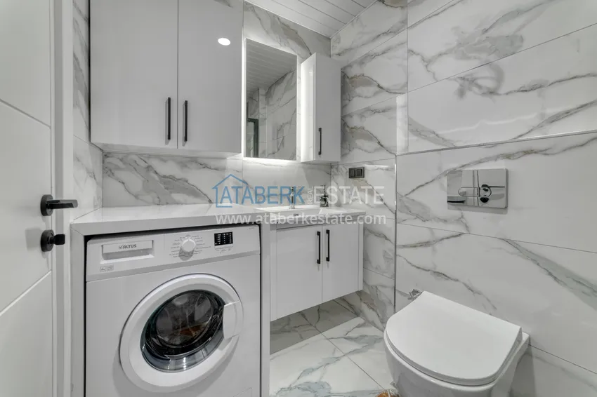 Kupuj  Umeblowany apartament 1+1 z widokiem na morze w Kestel, Alanya  14 