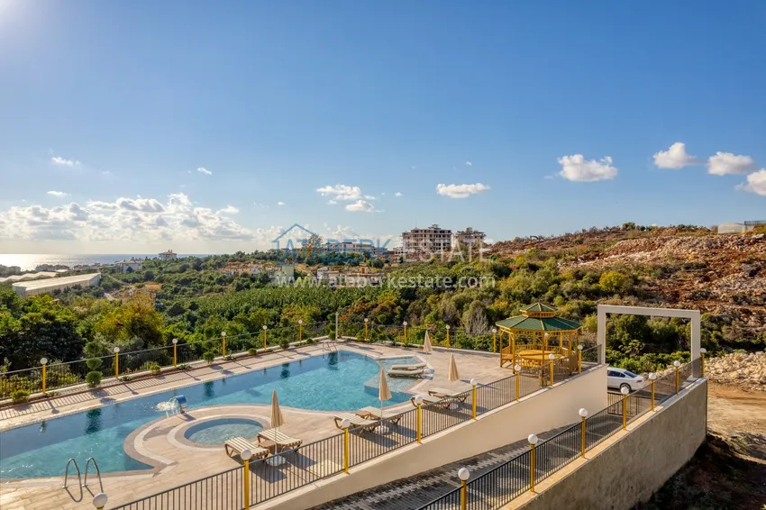 Umeblowany apartament 1+1 z widokiem na morze w Kestel, Alanya  14 