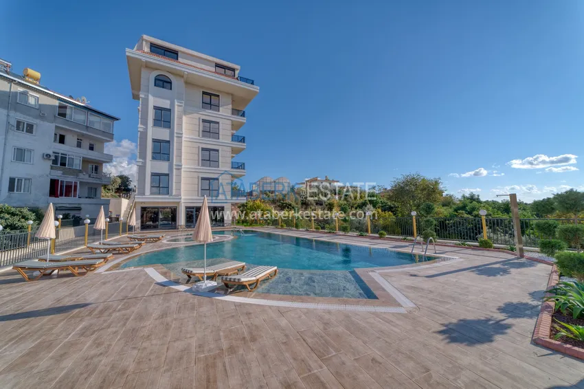 Umeblowany apartament 1+1 z widokiem na morze w Kestel, Alanya  15 