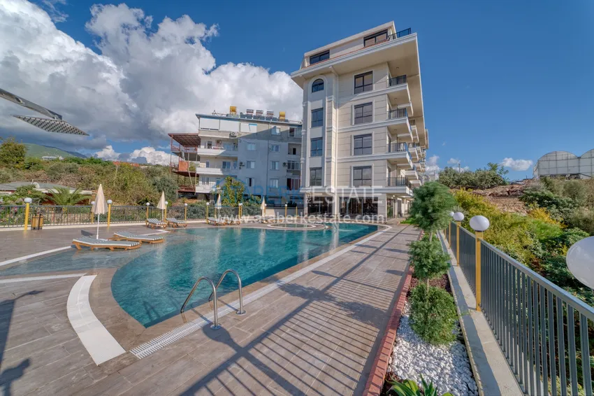 Umeblowany apartament 1+1 z widokiem na morze w Kestel, Alanya  16 