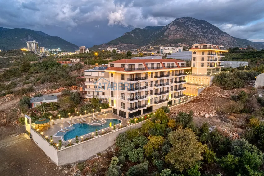 Umeblowany apartament 1+1 z widokiem na morze w Kestel, Alanya  1 