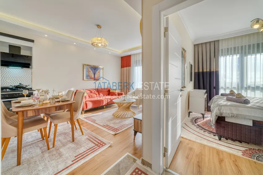 Kupuj  Umeblowany apartament 1+1 z widokiem na morze w Kestel, Alanya  1 