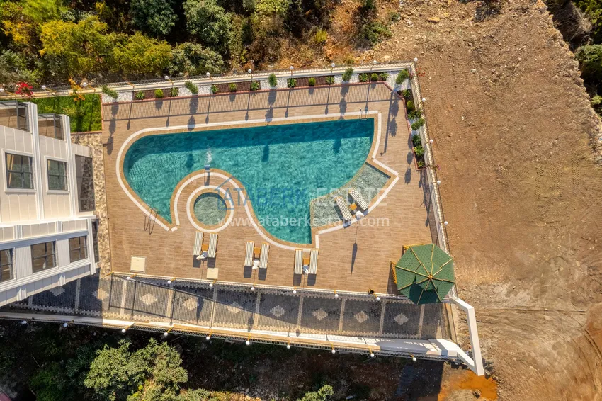 Umeblowany apartament 1+1 z widokiem na morze w Kestel, Alanya  20 