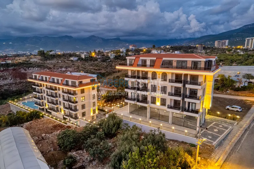 Umeblowany apartament 1+1 z widokiem na morze w Kestel, Alanya  2 