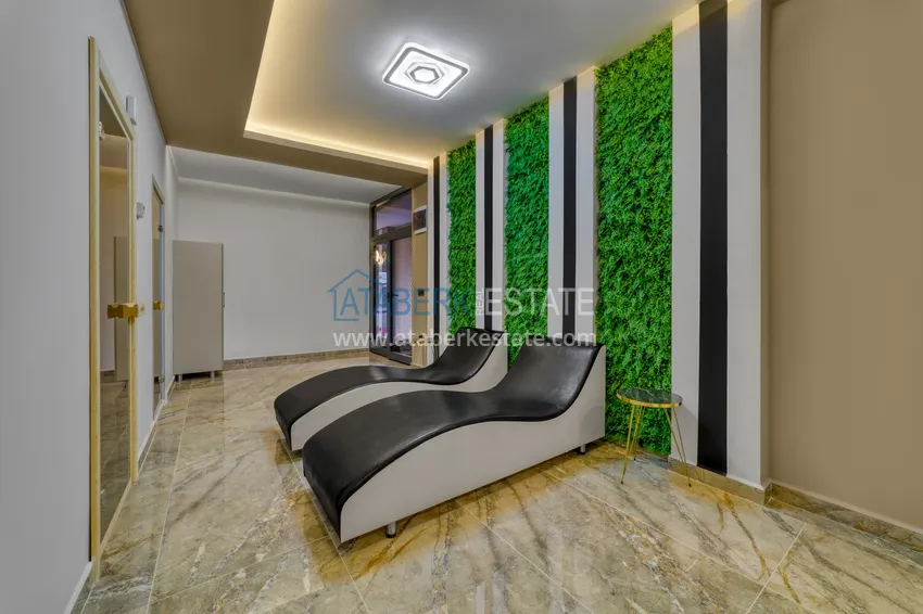 Umeblowany apartament 1+1 z widokiem na morze w Kestel, Alanya  33 
