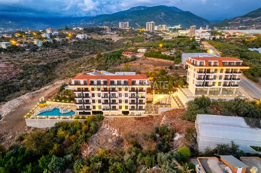 Umeblowany apartament 1+1 z widokiem na morze w Kestel, Alanya  3 
