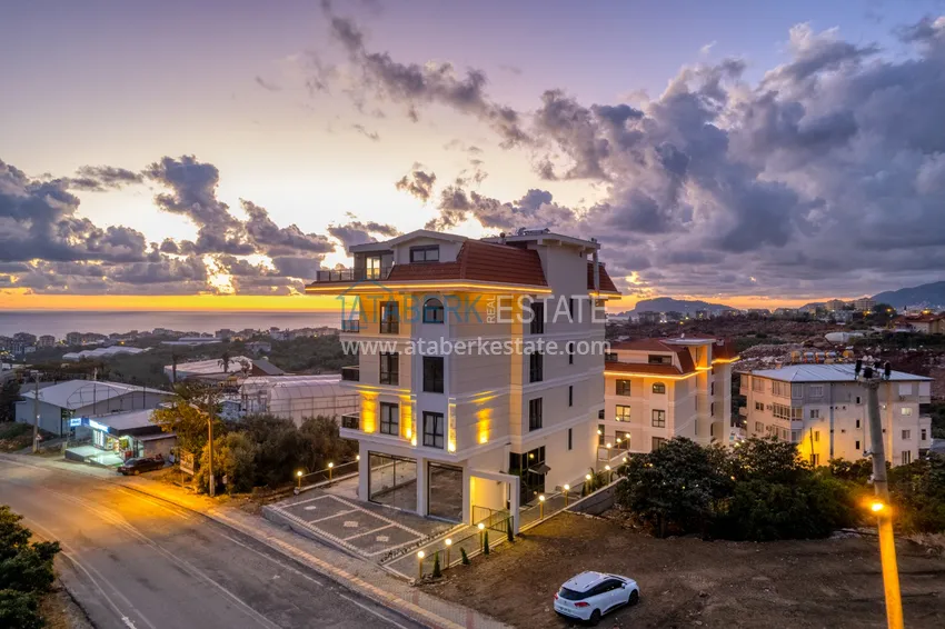 Umeblowany apartament 1+1 z widokiem na morze w Kestel, Alanya  5 