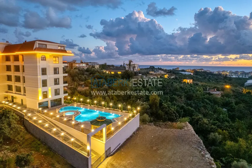 Umeblowany apartament 1+1 z widokiem na morze w Kestel, Alanya  7 