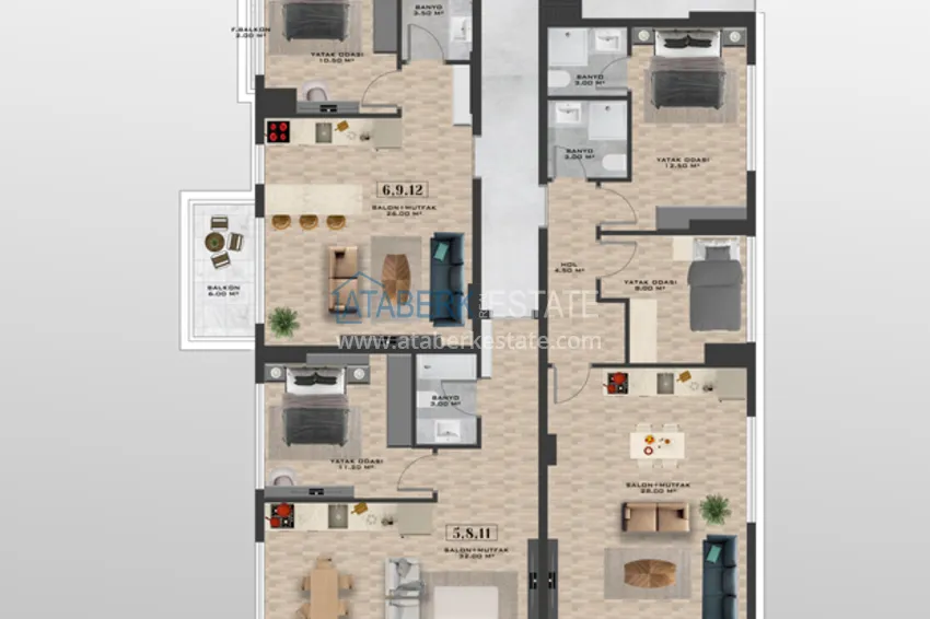 Kupuj taniej Elitarny kompleks mieszkaniowy na pierwszej linii w Kargicaku - Apartamenty od dewelopera z pozwoleniem na wynajem krótkoterminowy 1 