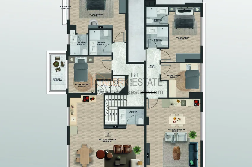 Kupuj taniej Elitarny kompleks mieszkaniowy na pierwszej linii w Kargicaku - Apartamenty od dewelopera z pozwoleniem na wynajem krótkoterminowy 3 