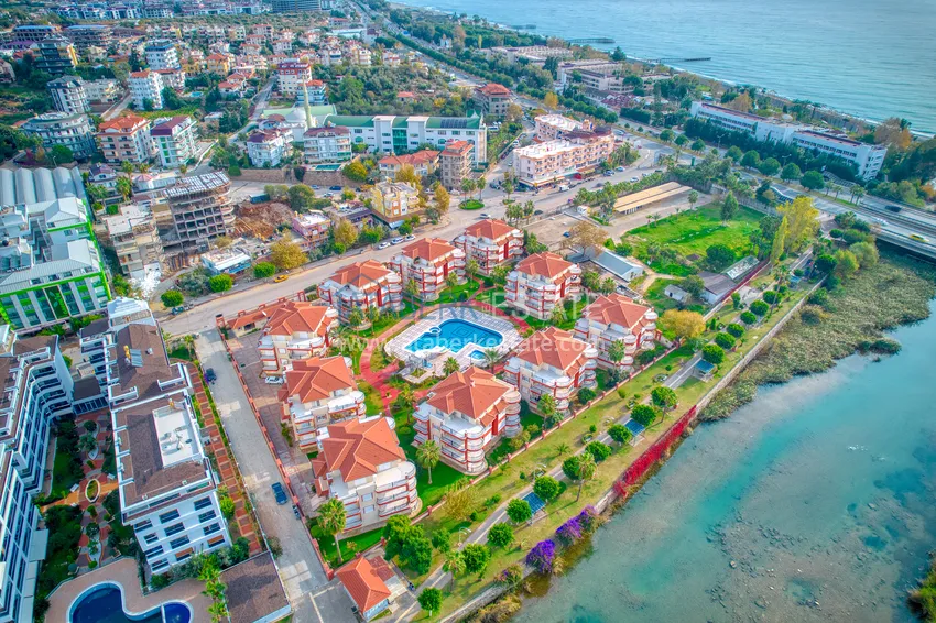 Duplex ogrodowy 4+1 z meblami i widokiem na rzekę Dim w okolicy Kestel 3 