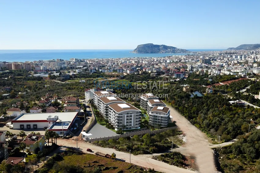 Dwupoziomowy penthouse 3+1 z meblami i widokiem na morze - dzielnica Oba, Alanya 1 