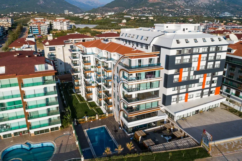 Apartament Linear 4+1 z dostępem do ogrodu w elitarnym kompleksie - pierwszy nadmorski, dzielnica Kestel, Alanya 2 