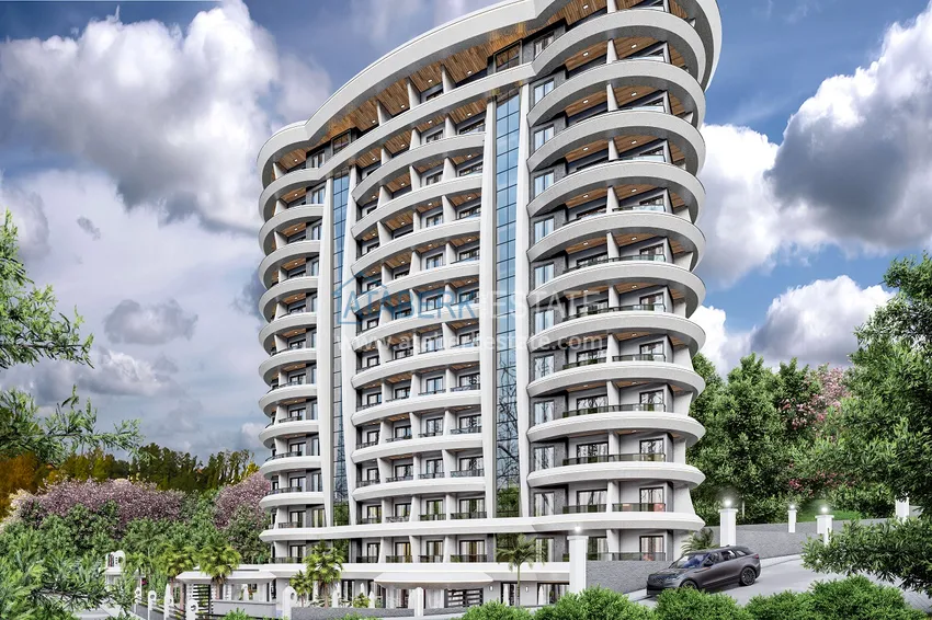 Apartament 1+1 z widokiem na morze i górę Ich Kale w Alanyi, Mahmutlar — sprzedaż od właściciela 1 