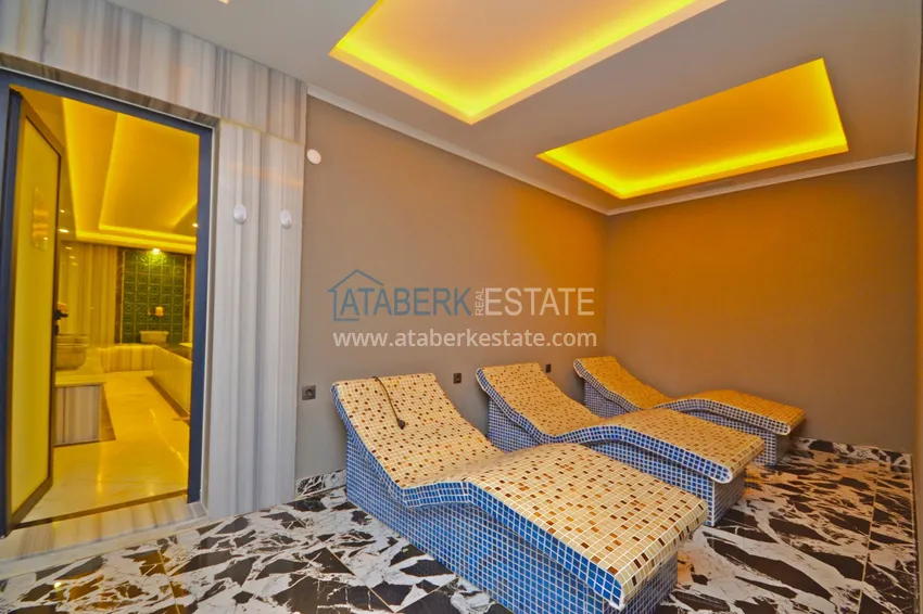 Nowo umeblowane mieszkanie 1+1 w komfortowej rezydencji w Oba, Alanya 13 