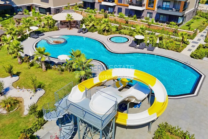 Nowo umeblowane mieszkanie 1+1 w komfortowej rezydencji w Oba, Alanya 5 