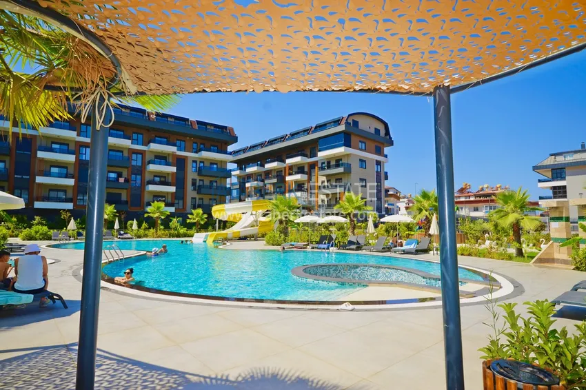 Nowo umeblowane mieszkanie 1+1 w komfortowej rezydencji w Oba, Alanya 6 