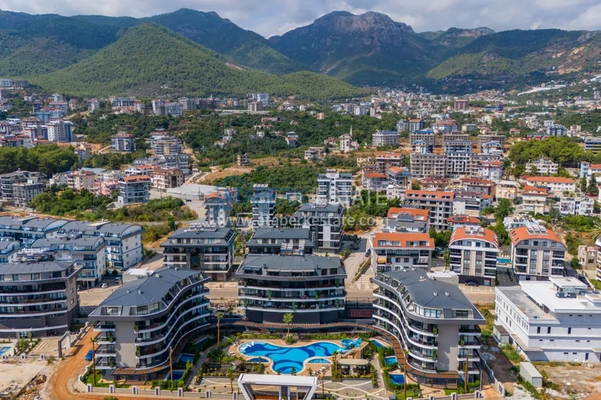 Apartament 1+1 W Alanya, dzielnica Oba - piękne wykończenie, nowoczesny kompleks  1 