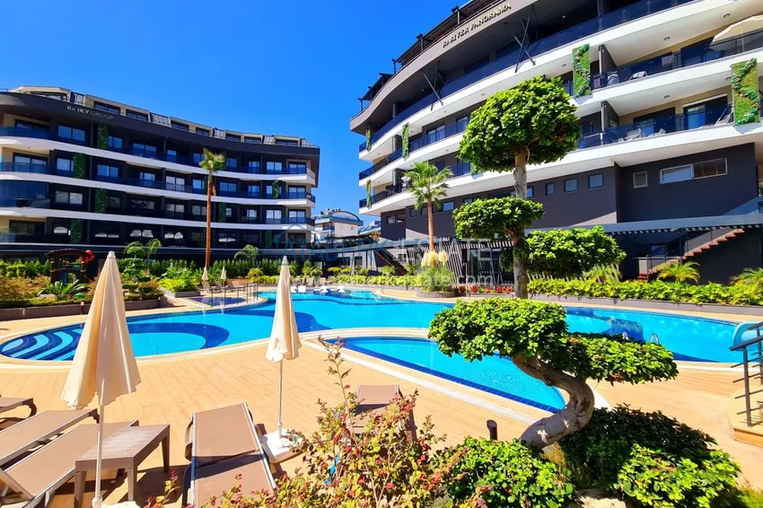 Apartament 1+1 W Alanya, dzielnica Oba - piękne wykończenie, nowoczesny kompleks  5 