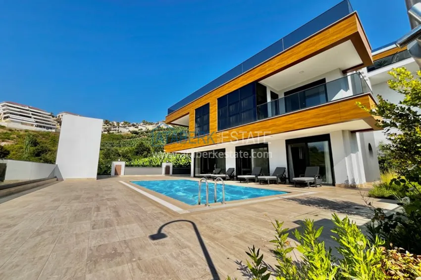 Elite triplex willa 4+2 w Alanya, dzielnica Kargicak - umeblowana i z prywatnym basenem  1 